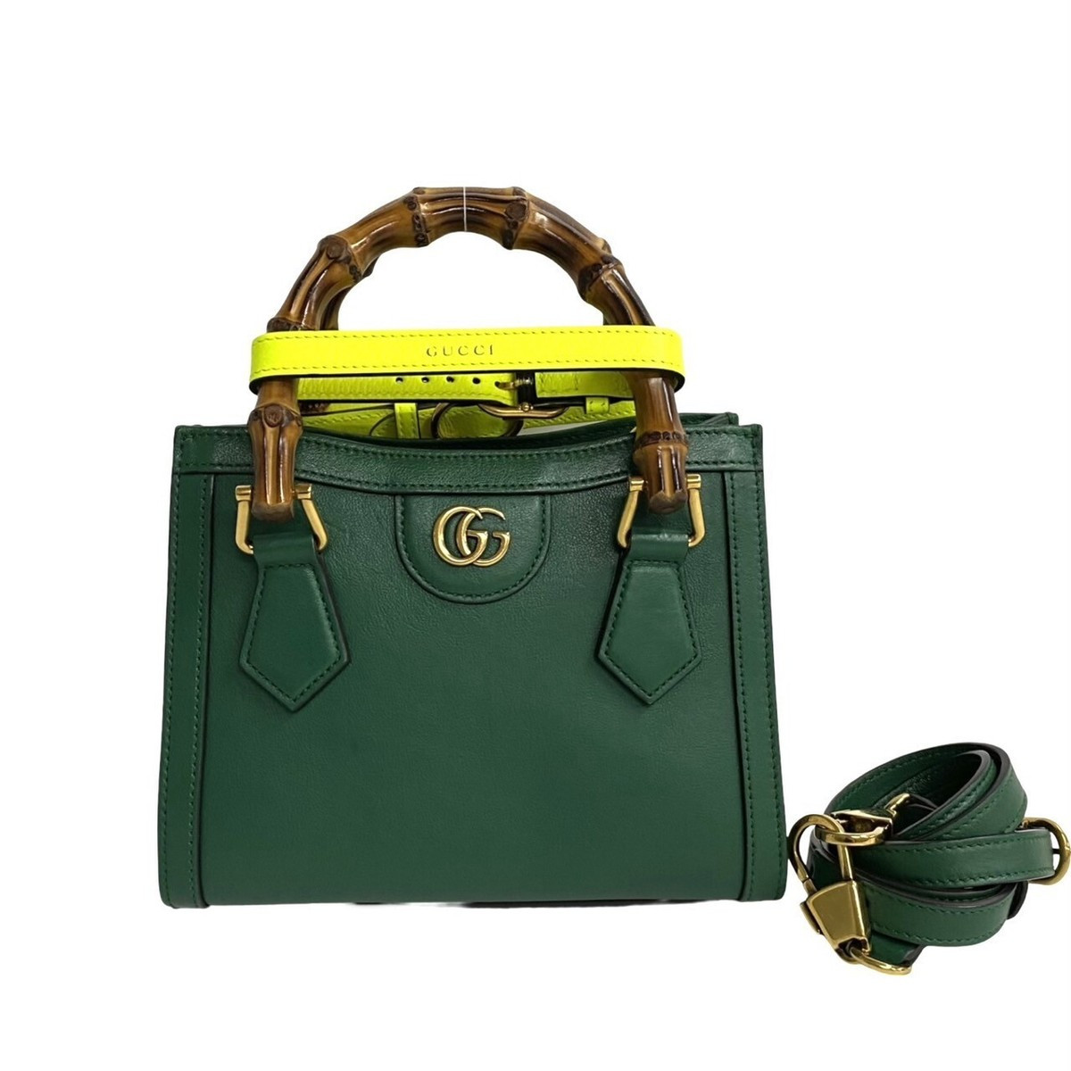 Authenticity GuaranteeGUCCI Diana Mini Tote Bamboo Shoulder Bag leather Green【1day shipping】 | eBay US