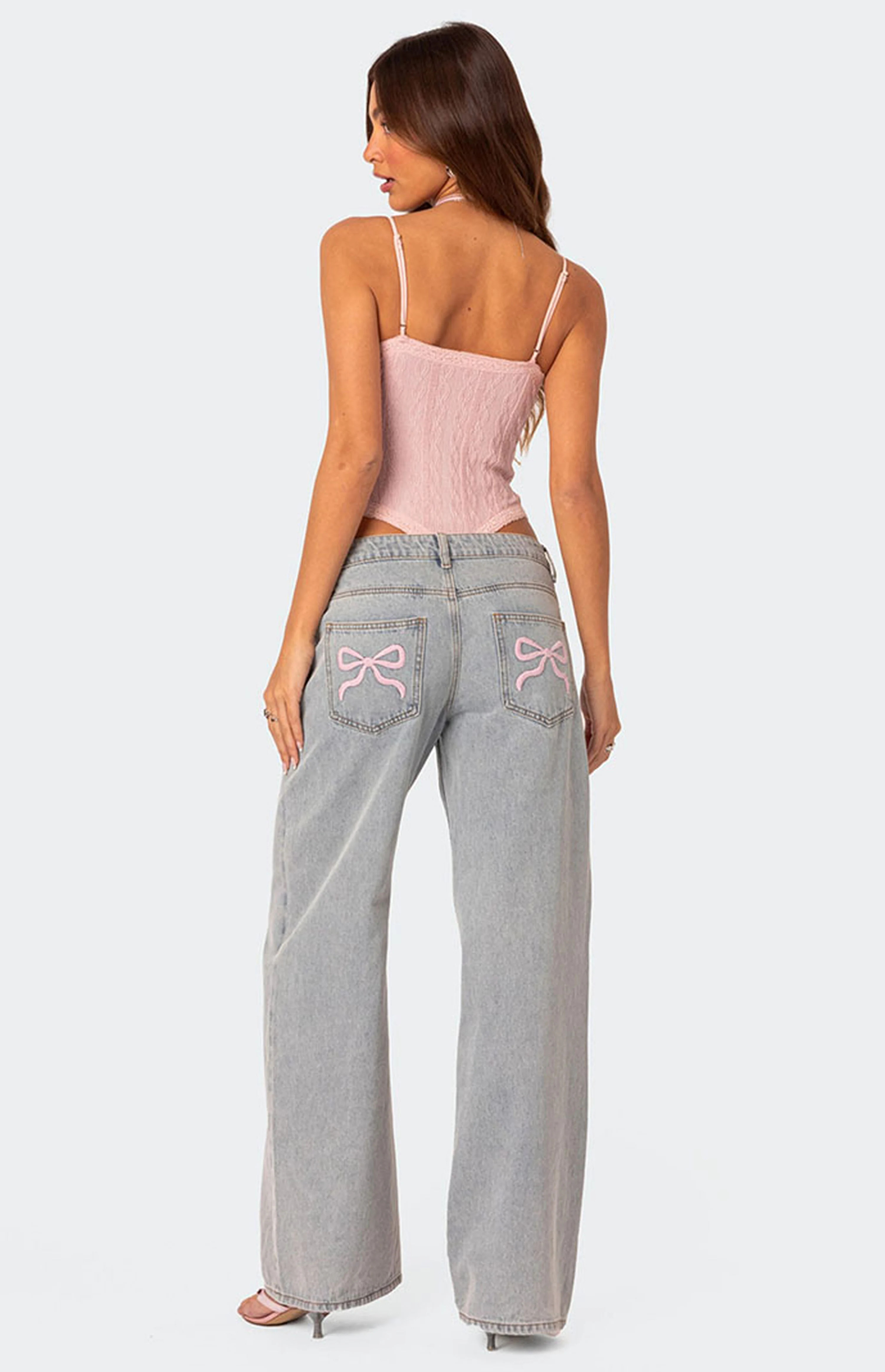 Edikted Bow Pocket Relaxed Jeans | PacSun