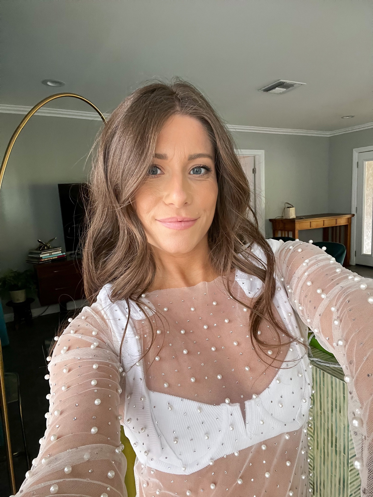 Mesh Pearl coverup 
Bachelorette pool party outfit 

#LTKwedding #LTKstyletip