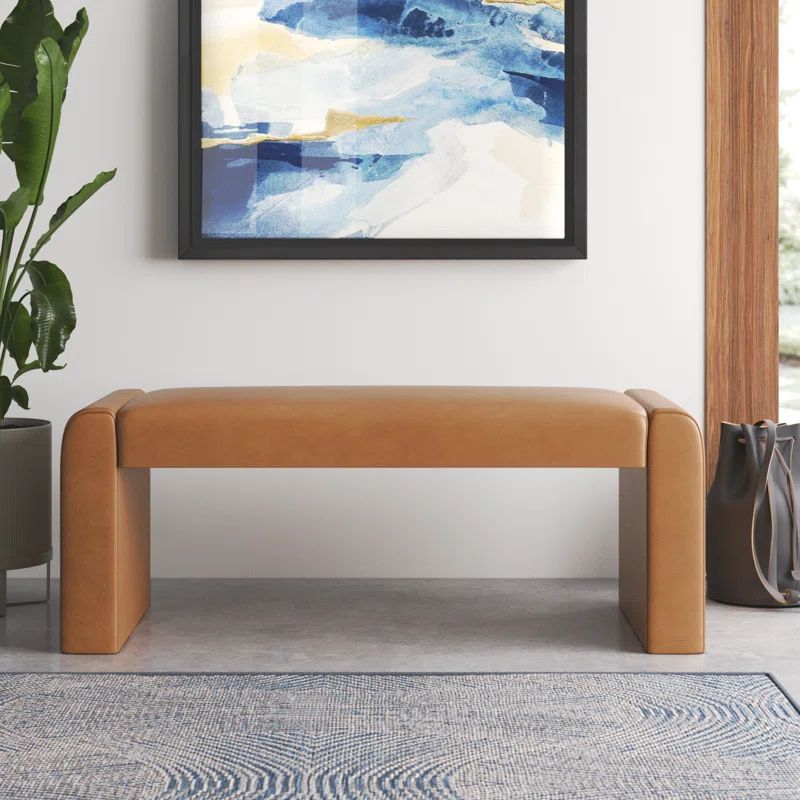 Annaleise Faux Leather Waterfall Bench | Wayfair North America