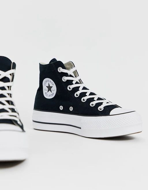 Converse Chuck Taylor All Star Hi Lift sneakers in black | ASOS (Global)
