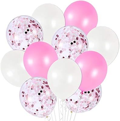 Pink Balloons and White Balloons Set – Pack of 30 | Pink Confetti Balloons | Pink Party Decorat... | Amazon (US)