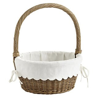 Wicker Easter Basket with Personalized Liner & Handwoven Rattan Handle | Ballard Designs, Inc.