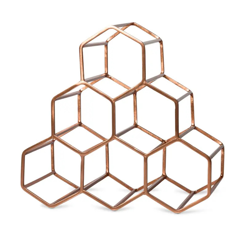 Oliver Bonas Copper Hexagon Wine Rack | Oliver Bonas (Global)