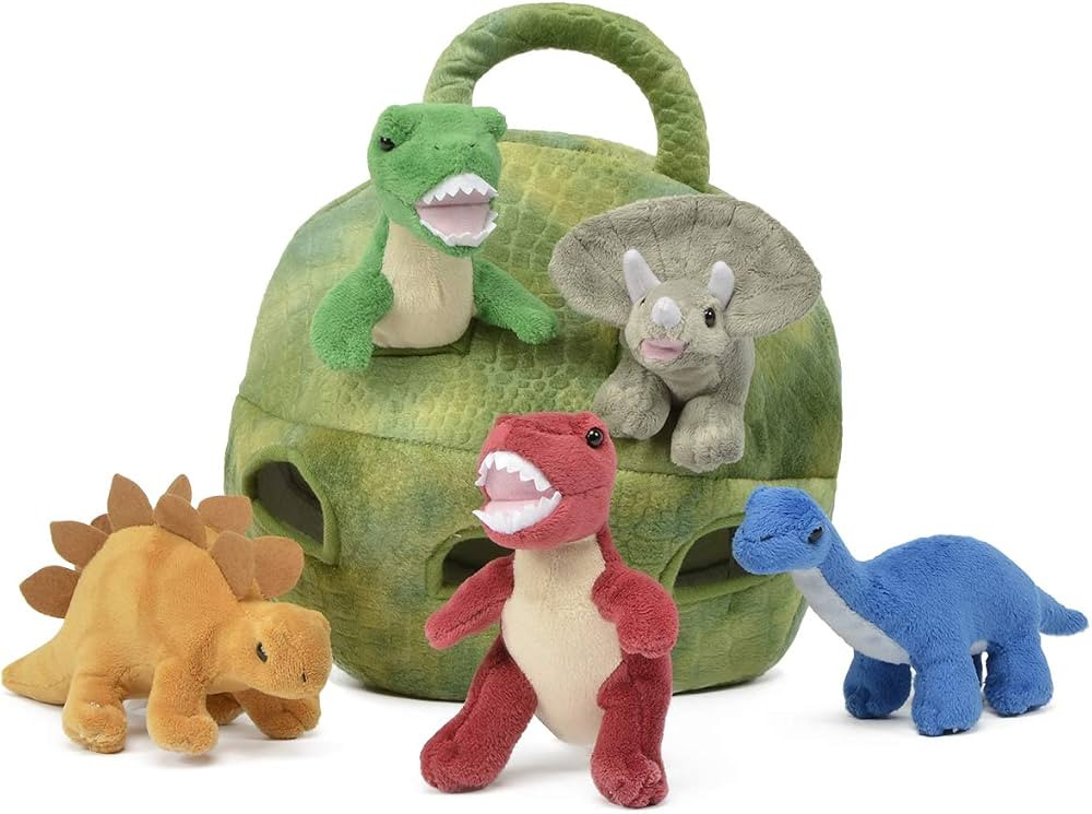 Plush Dinosaur House with Dinosaurs - Five (5) Stuffed Animal Dinosaur in Play Dinosaur Carrying ... | Amazon (US)