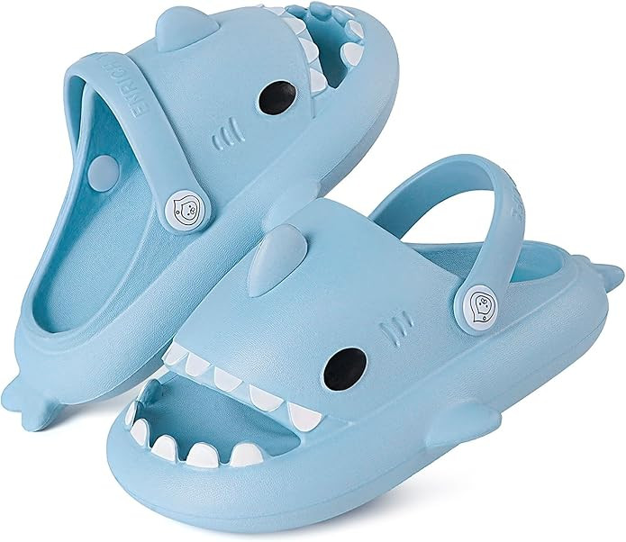 Kids Shark Slides Boys Girls Toddlers Cloud Shower Slippers Cute Cartoon Open Toe Sandals Cushion... | Amazon (US)