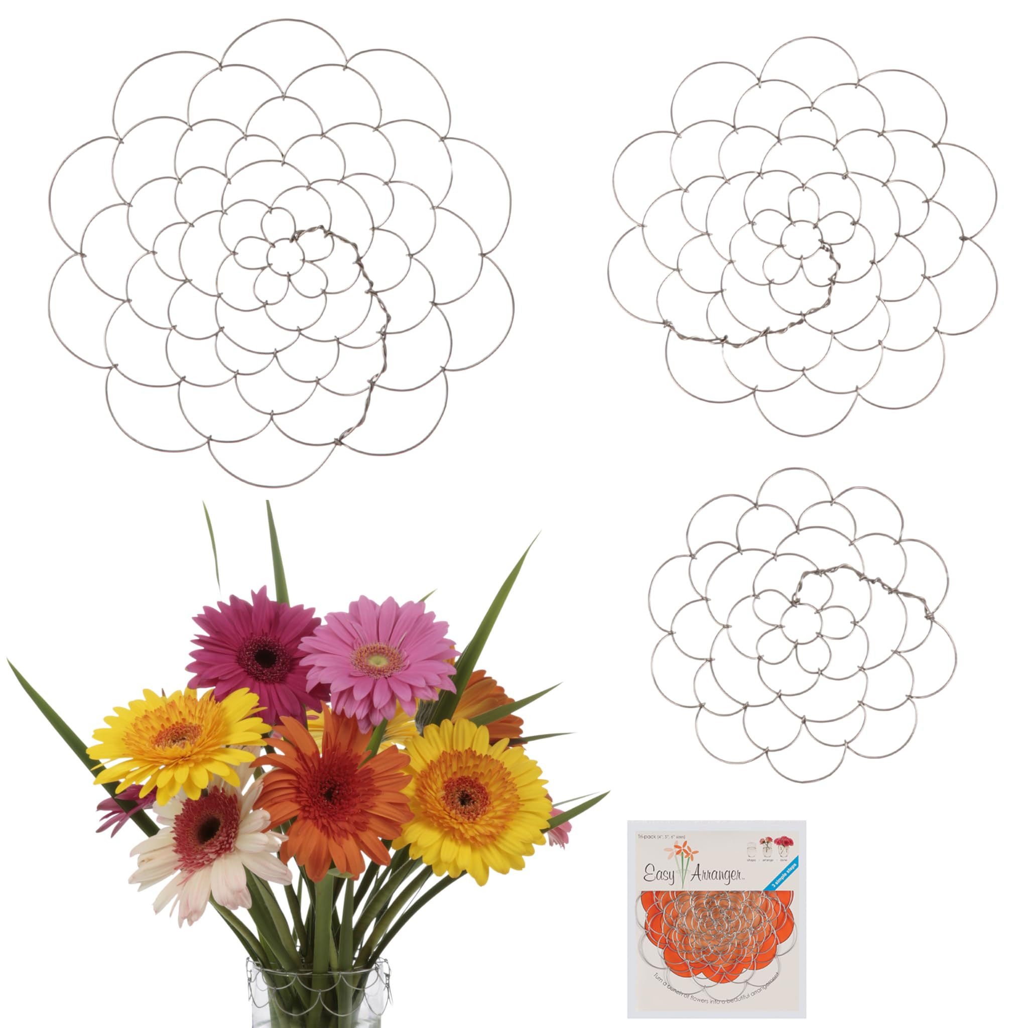 3 Pack Wire Flower Arranging Tool- Flower Frog, Reusable, Bendable Flower Grid | Amazon (US)