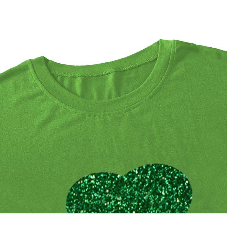 St. Patrick's Day Shirts for Women Shamrock T Shirt St.Paddys Day Green Clover Short Sleeve Tops | Walmart (US)