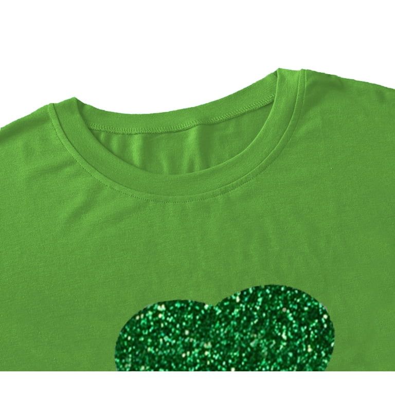 St. Patrick's Day Shirts for Women Shamrock T Shirt St.Paddys Day Green Clover Short Sleeve Tops | Walmart (US)