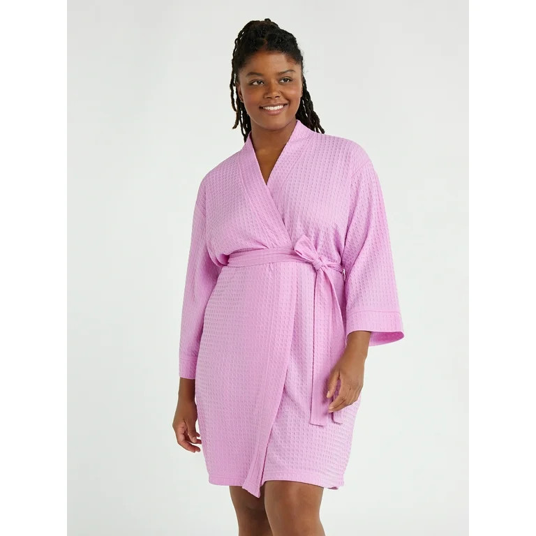 Joyspun Women’s Waffle Kimono Robe, Sizes S to 3X | Walmart (US)