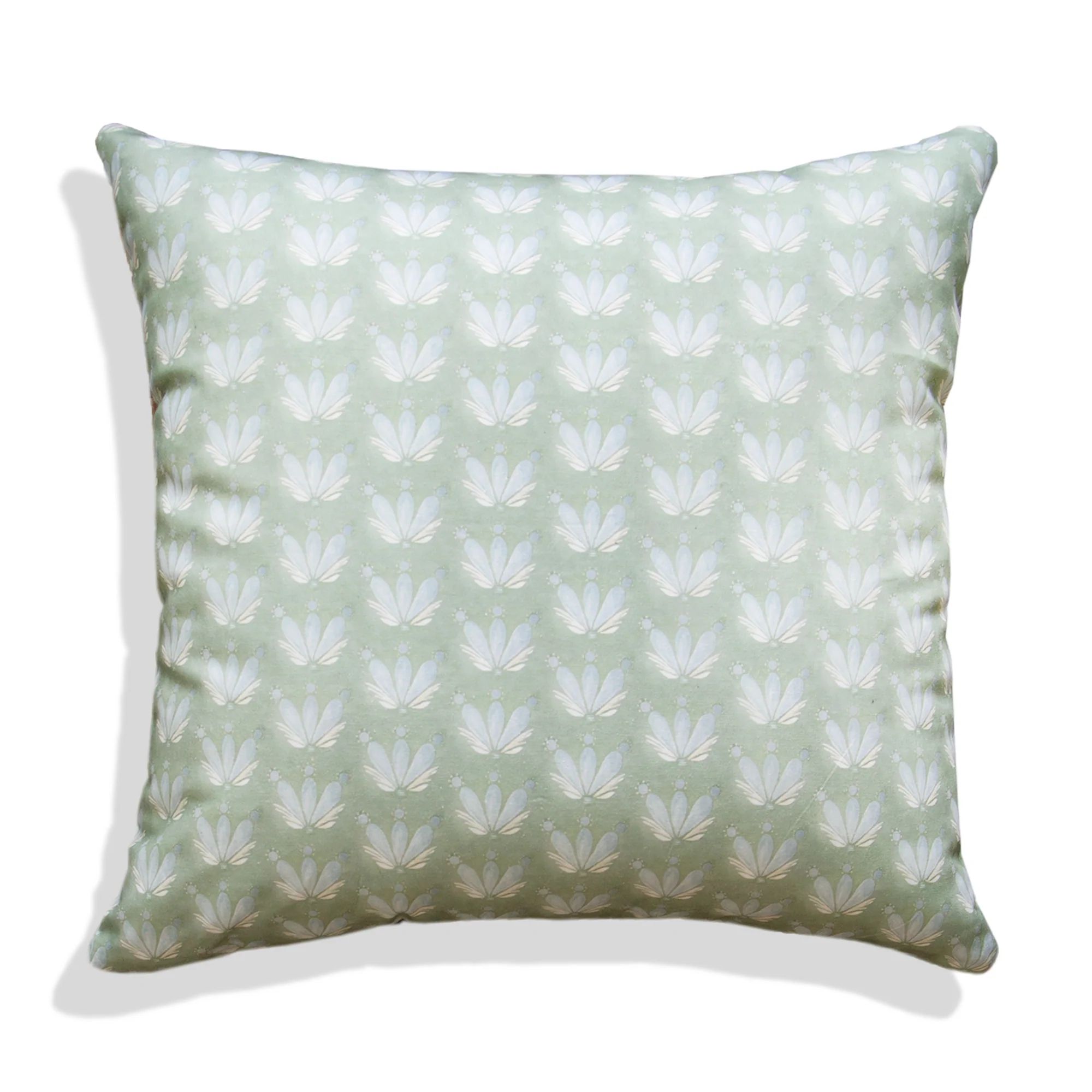 Blue & Green Floral Drop Repeat Pillow | Pepper