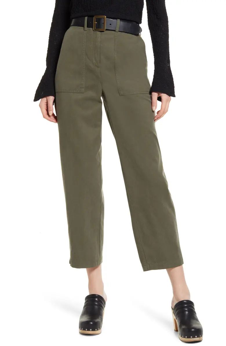 Washed Twill Crop Pants | Nordstrom