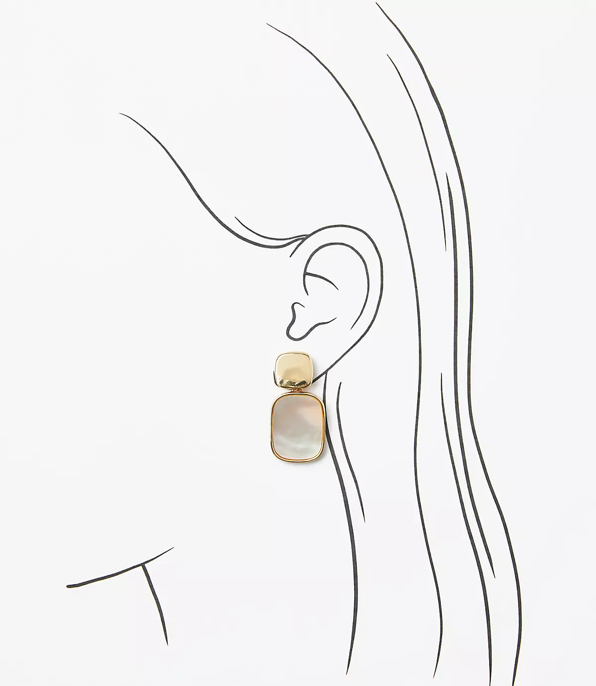 Mother Of Pearl Square Drop Earrings | LOFT