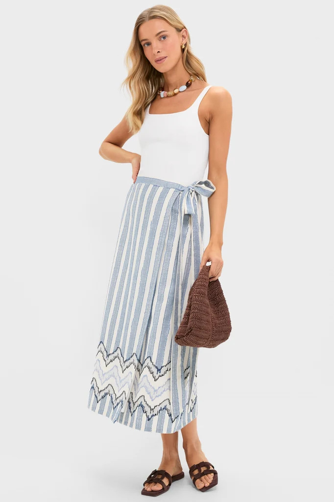Harbour Stripe Jacquard Maya Wrap Skirt | Tuckernuck (US)