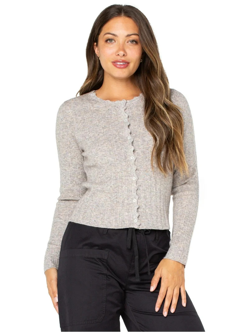 Celebrity Pink Women's Crewneck Cardigan Top, Sizes XS-XXXL | Walmart (US)