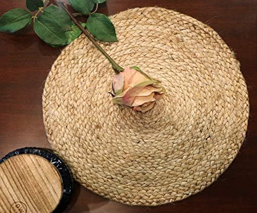 Natural Fiber Jute Hand Braided Tablemat Set of 4 Rustic Vintage Farmhouse Table top & Dining Table  | Amazon (US)