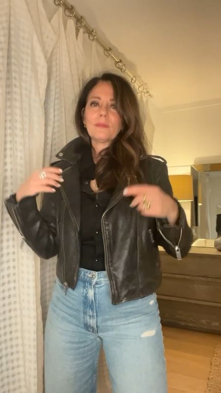 Great leather jacket under $300 I own this own and love it!!
Wearing size medium, runs a little small 

#LTKstyletip #LTKover40 #LTKGiftGuide