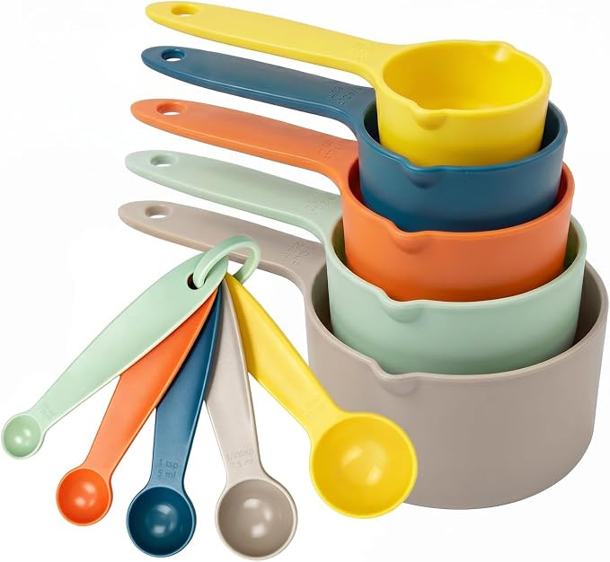 Measuring Cups & Spoons Set - 10 pcs Nesting Kitchen Gadgets with non-slip Handles for Baking & C... | Amazon (US)
