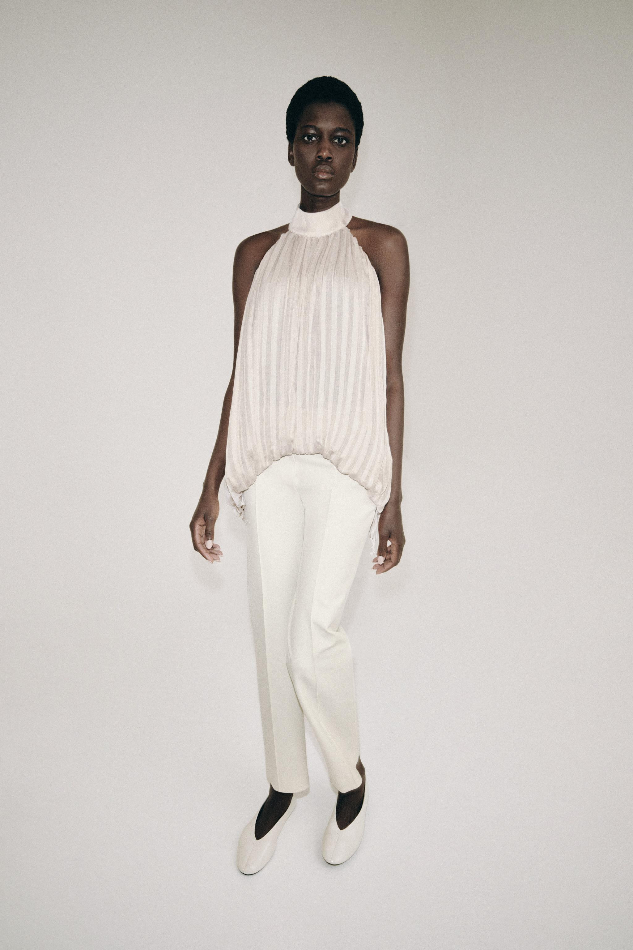 ZW COLLECTION PLEATED HALTER TOP | Zara US
