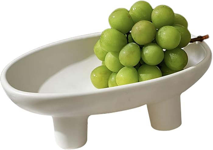 UgyDuky Three-Legs Ceramic Fruit Bowl for Kitchen Counter Decorative Bowl for Table D\u00e9cor 10... | Amazon (CA)