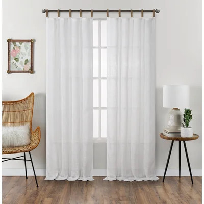 Hollins Solid Semi-Sheer Curtain Panels | Wayfair North America