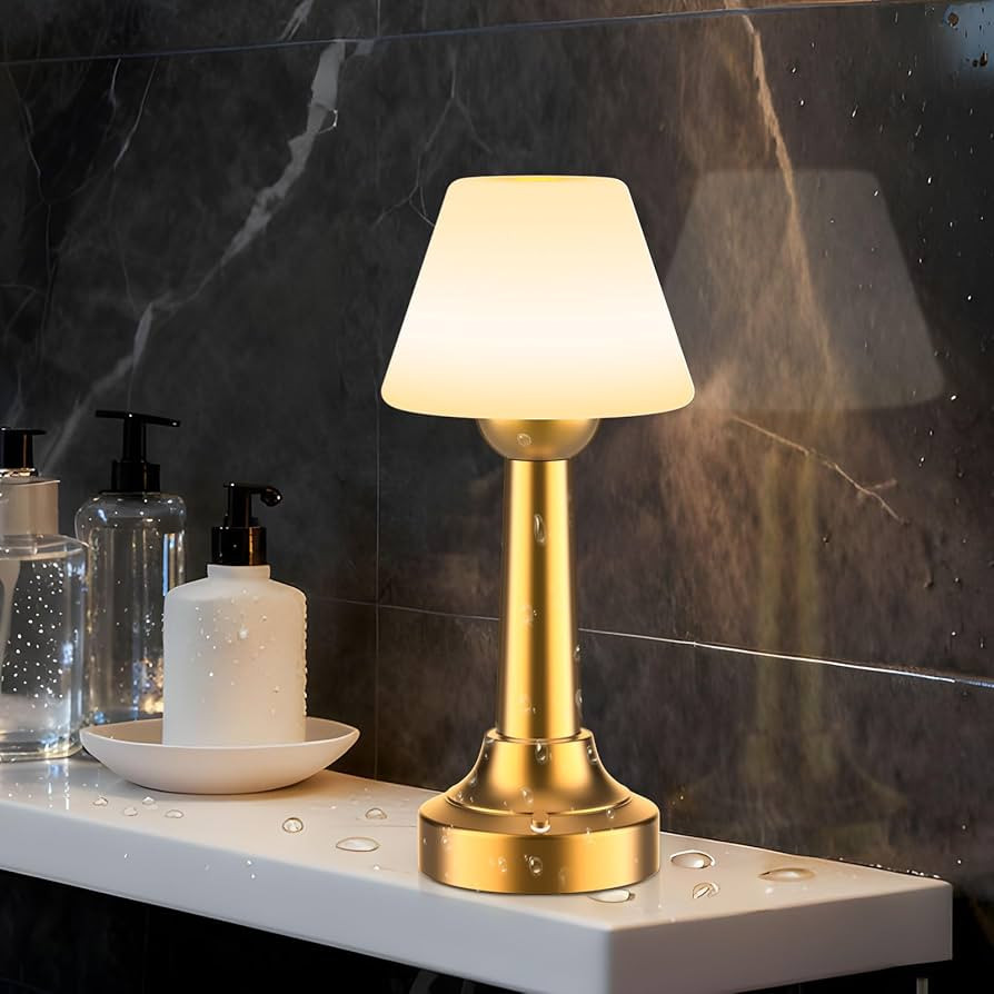 TRRMEZY Cordless Shower Lamp Waterproof, 18-Hour Rechargeable Battery Operated Outdoor Lamp, Dimm... | Amazon (US)