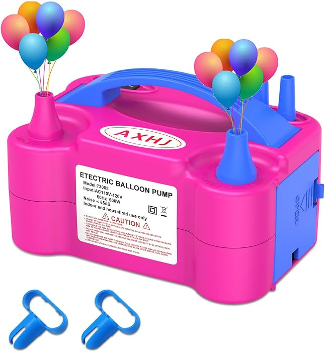AXHJ Electric Balloon Pump, Portable Electric Air Balloon Pump Dual Nozzle Air Blower Pump AC110V | Amazon (US)