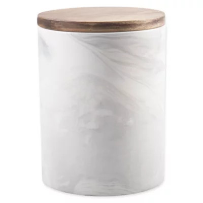 Artisanal Kitchen Supply® Coupe Marbleized 50 oz. Canister with Wood Lid | Bed Bath & Beyond | Bed Bath & Beyond