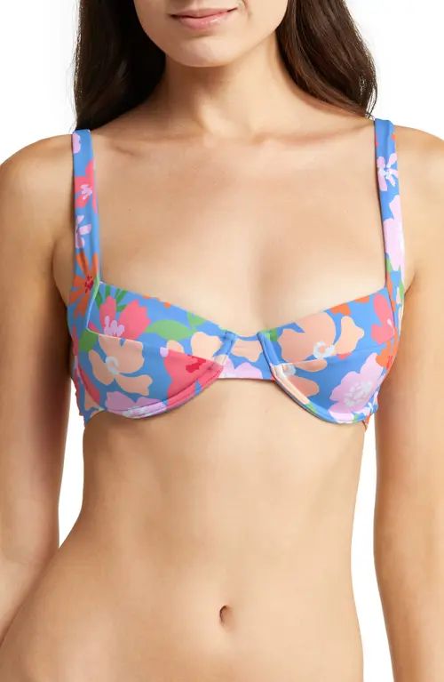 Billabong Summer Field Underwire Bikini Top in Bliss Blue at Nordstrom, Size Large | Nordstrom