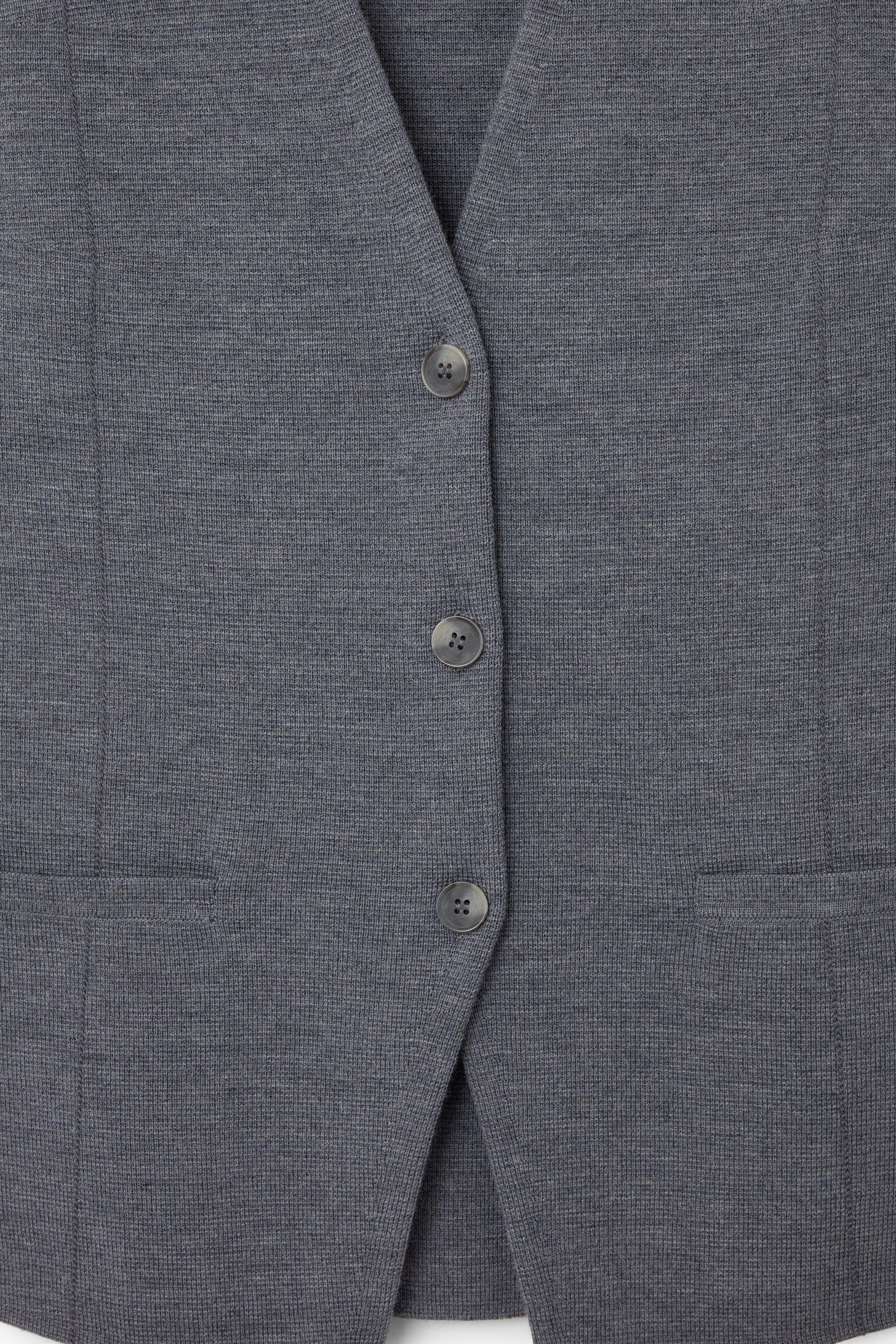 LONGLINE KNITTED WOOL WAISTCOAT - GREY | COS (AU)