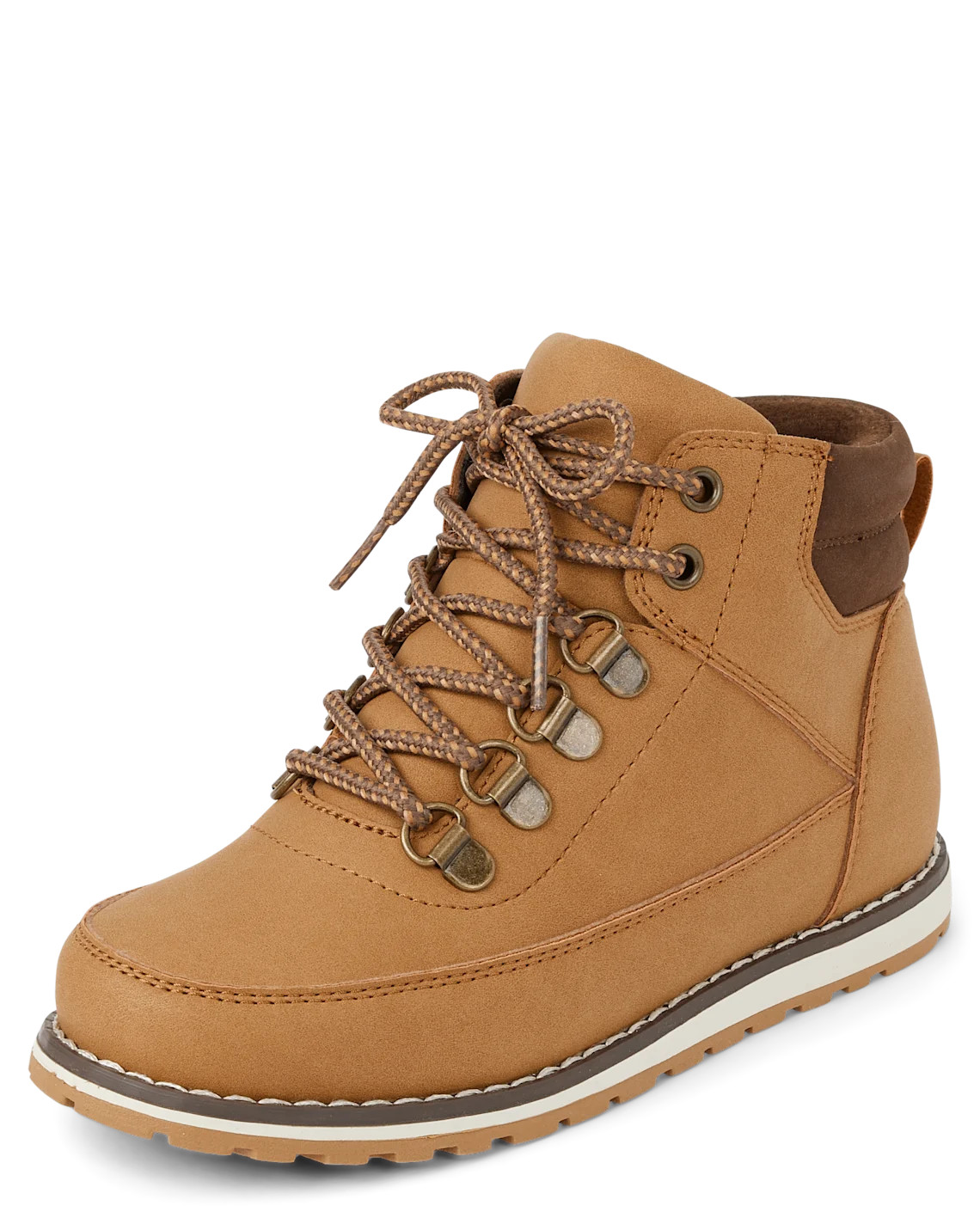 Boys Contrast Cuff Lace Up Boots - tan | The Children's Place
