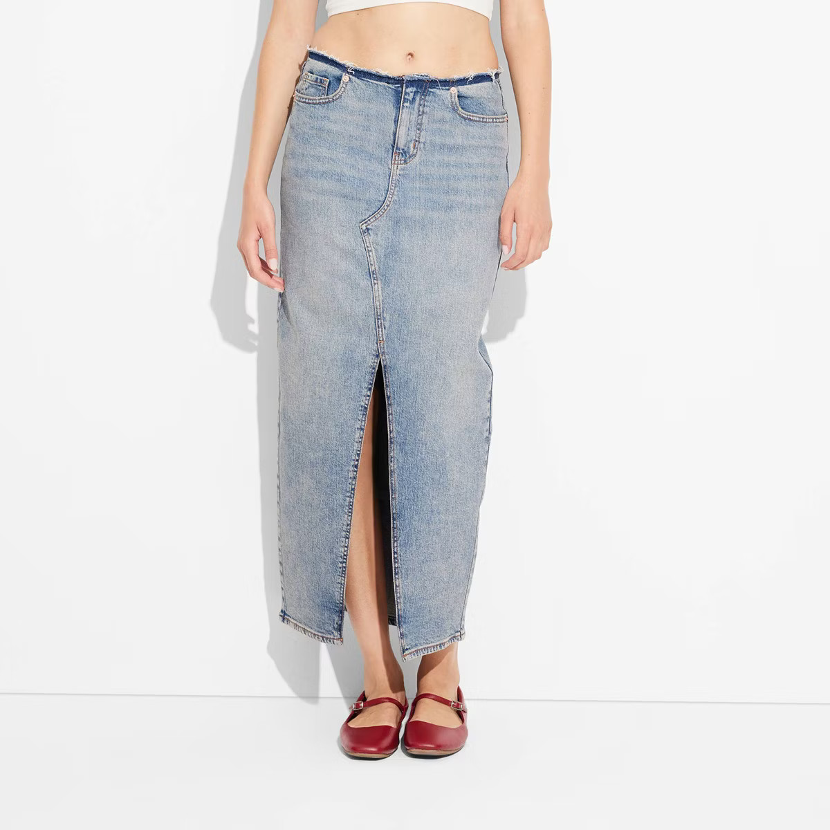 Women's Low-Rise Denim Midi Skirt - Wild Fable™ | Target