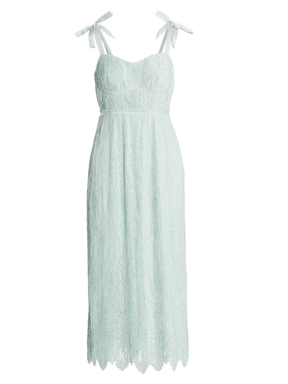 Bonnie Silk & Lace Plisse Bustier Midi-Dress | Saks Fifth Avenue