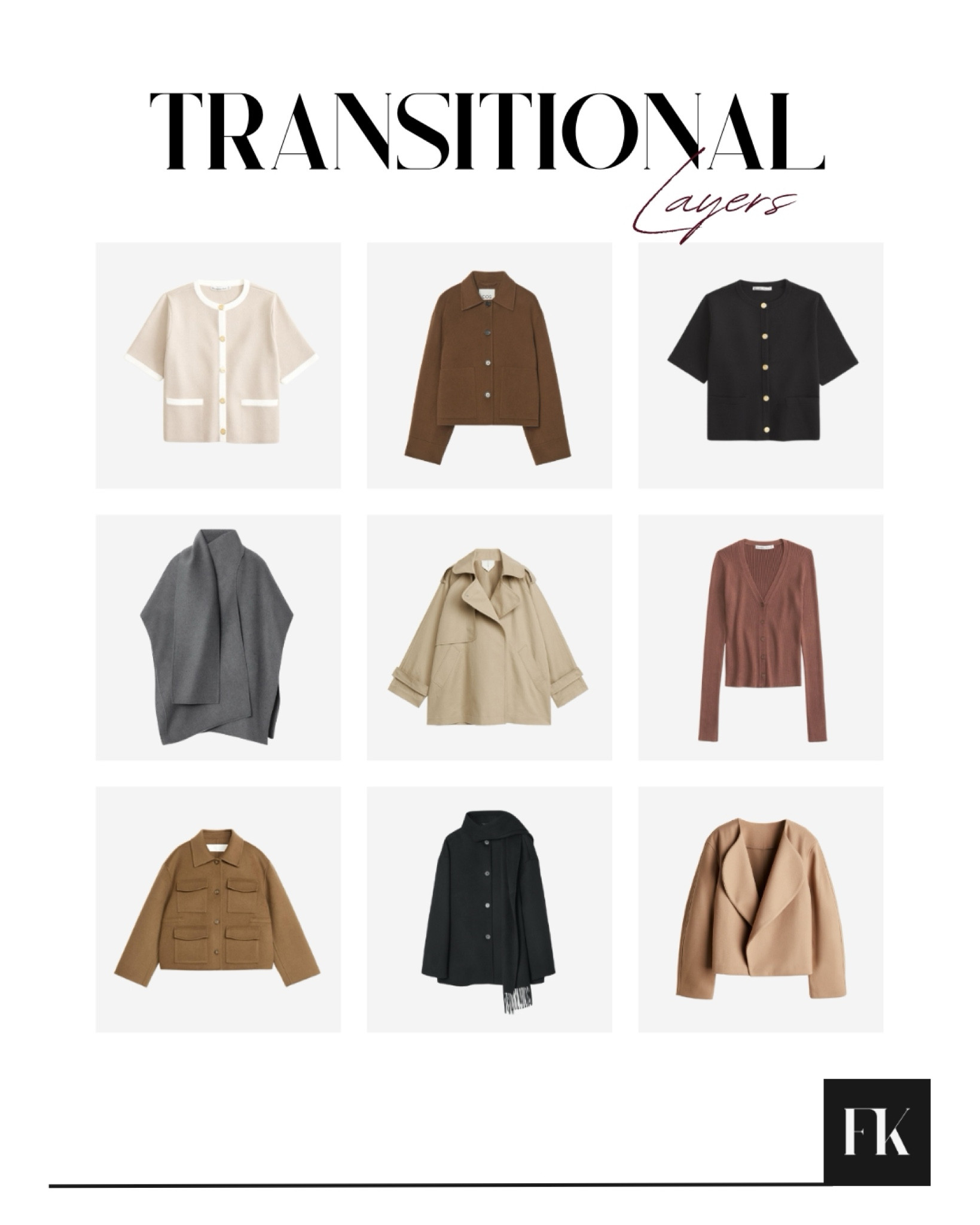 Transitional layers - new in season jackets, trench coats and cardigans to start the Autumn capsule wardrobes 🍂🤎

#LTKautumn