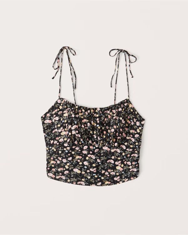 Cropped Ruched Cami | Abercrombie & Fitch (US)