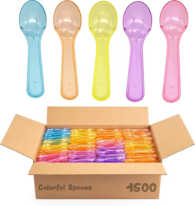 Pack of 1500 Colored Tiny Spoons, Tasting Spoons Disposable Mini, Mini Plastic Spoons, Sample Spo... | Amazon (US)