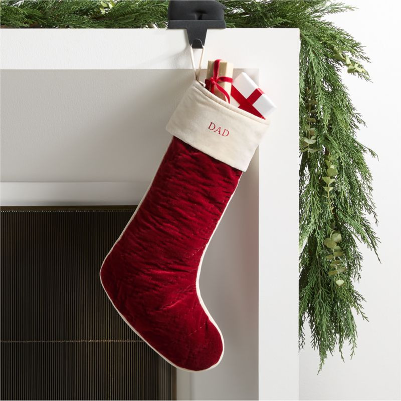 Red Quilted Velvet Christmas Stocking + Reviews | Crate & Barrel | Crate & Barrel