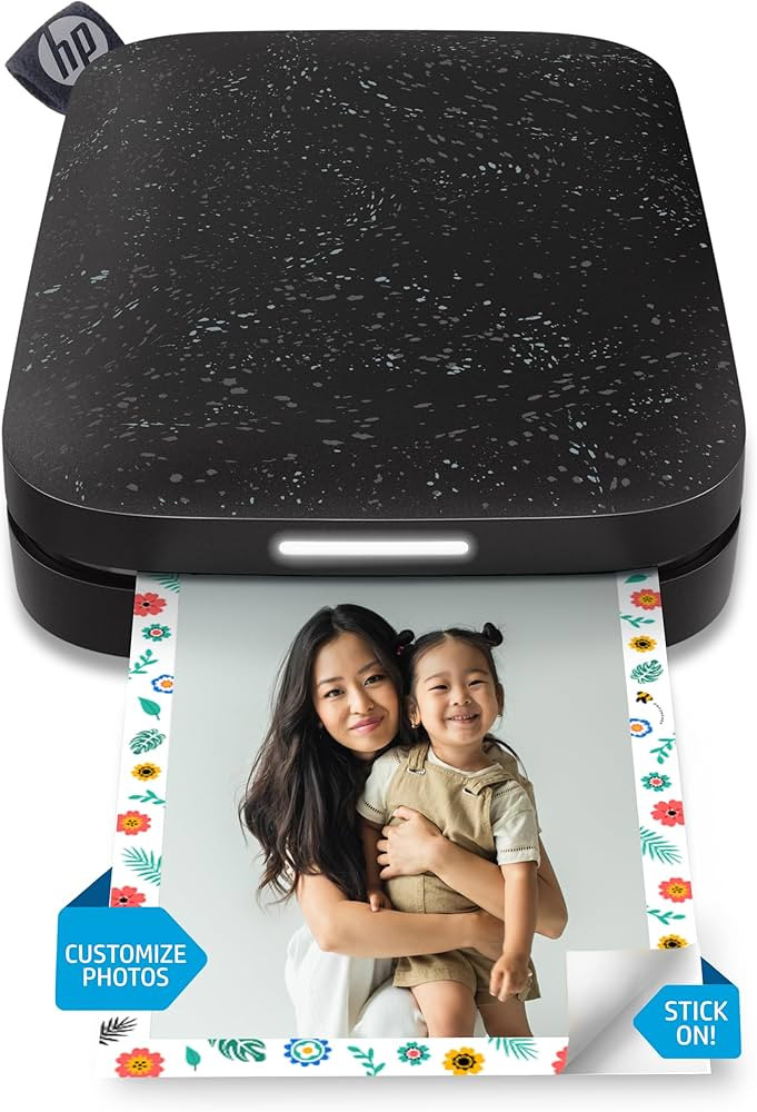 HP Sprocket Portable 2x3" Instant Color Photo Printer (Noir) Print Pictures on Zink Sticky-Backed... | Amazon (US)