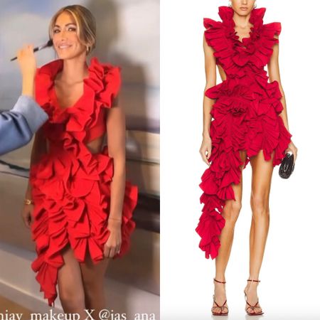 Erin Lichy’s Red Ruffle Dress 📸 + Info= @erindanalichy 