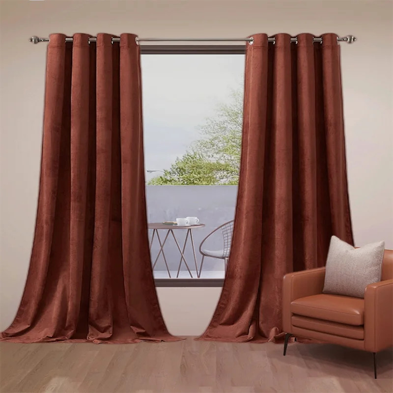 Elliemay Velvet Room Darkening Curtain Pair | Wayfair North America