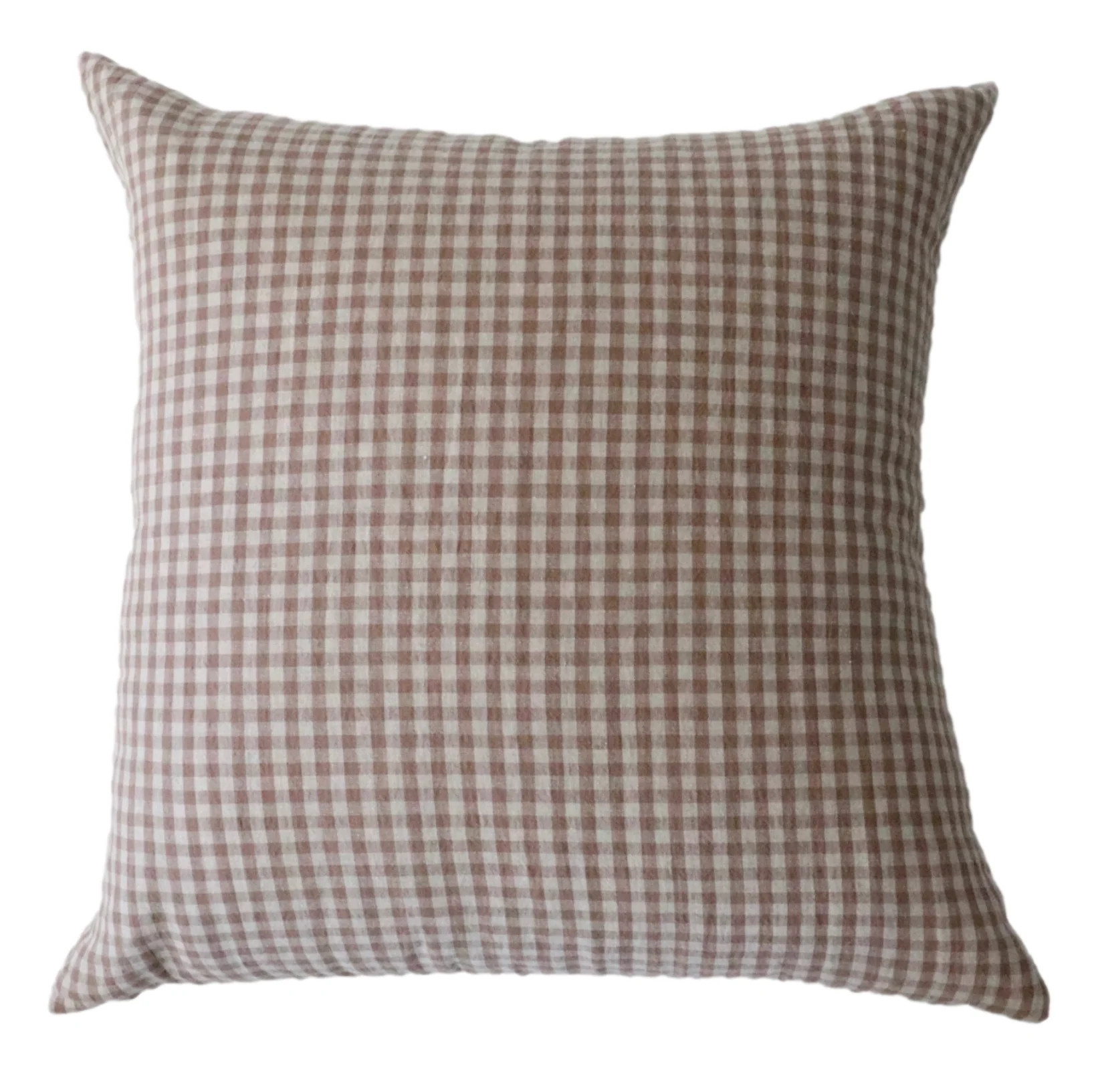 Gingham Tan Pillow Cover | Danielle Oakey Interiors INC