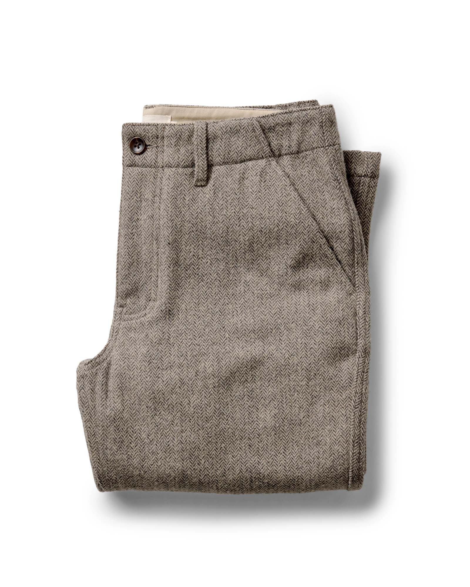 The Carnegie Pant in Gravel Herringbone Wool | Taylor Stitch