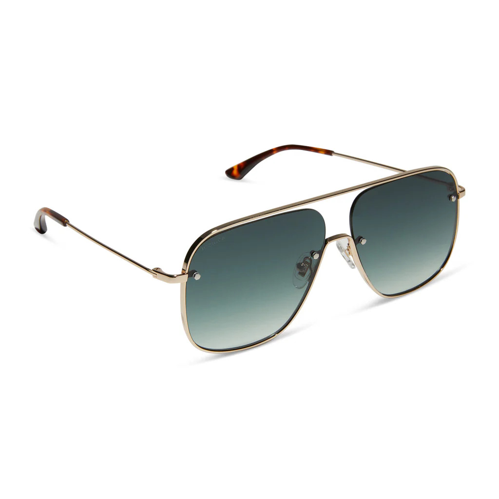 CYNTHIA - GOLD W RICH TORTOISE TEMPLE TIPS + G15 GRADIENT + POLARIZED SUNGLASSES | DIFF Eyewear