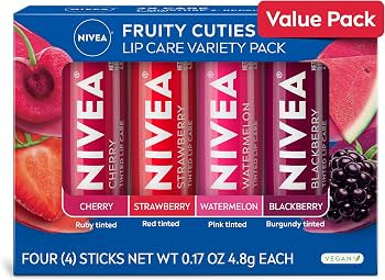 NIVEA Lip Care, Fruity Cuties Lip Balm Variety Pack, 4 x 0.17 OZ | Amazon (US)
