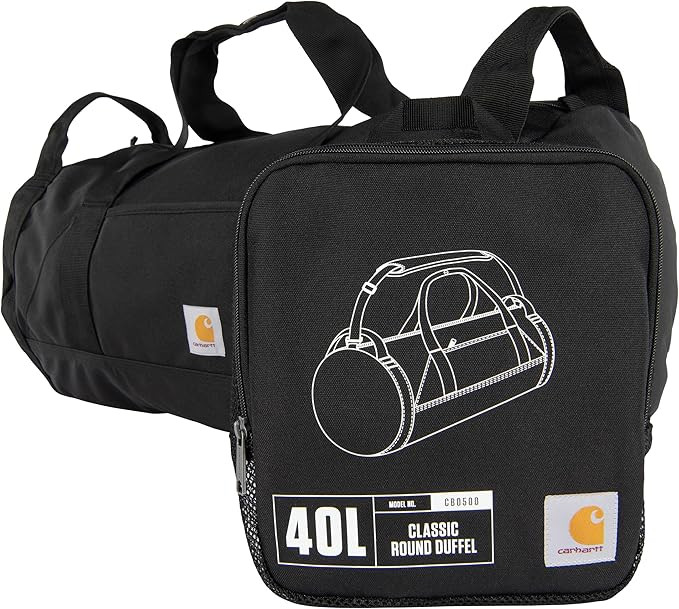 Carhartt Classic Round Duffel with Utility Pouch, Heavy-Duty, Water-Resistant Packable Gear Bag f... | Amazon (US)