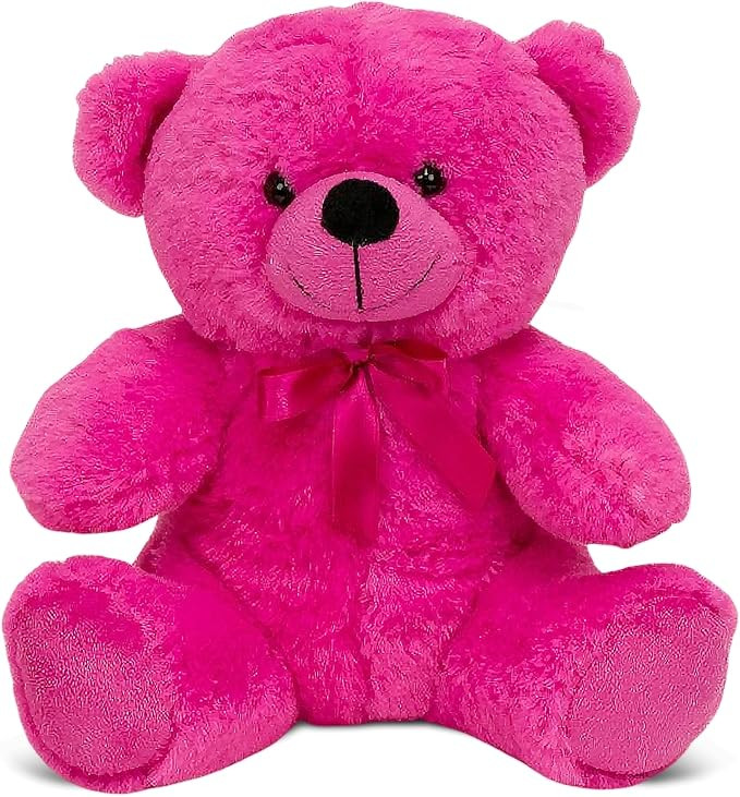 Grandma Smiley's Plush Best Friends Super Color Hot Pink Teddy Bear Stuffed Animal, 9-inch Hypoal... | Amazon (US)