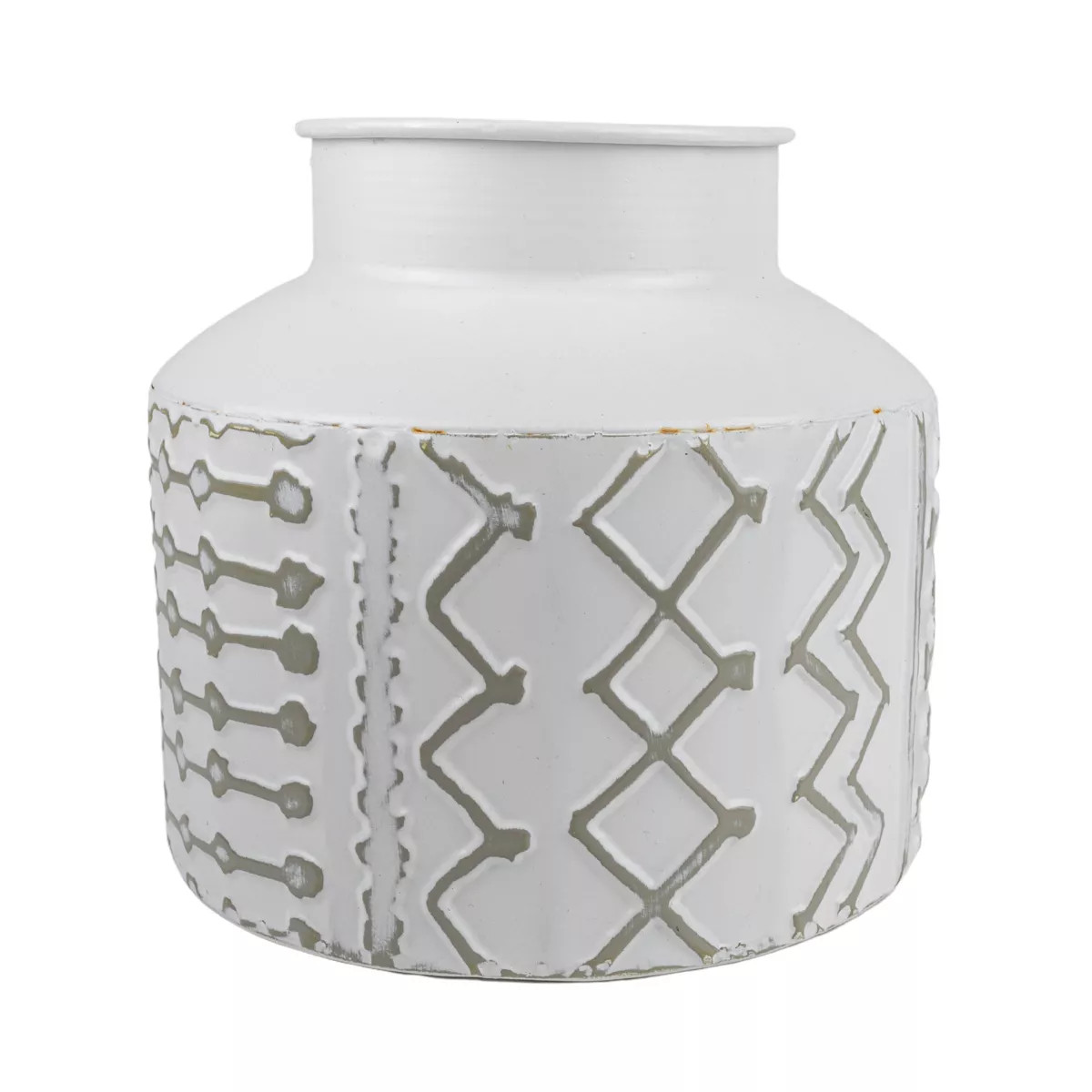 6.75" Aaliyah Gray Multi Pattern Boho Chic Style Decorative Metal Vase | Target