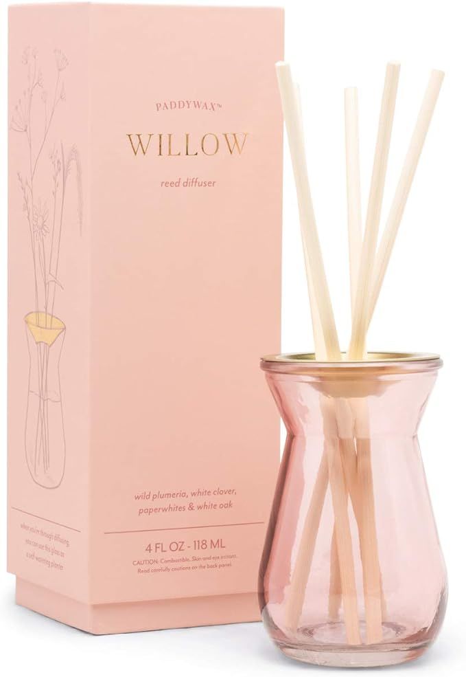 Paddywax Flora Collection Bulb Reed Diffuser, 4-Fluid Ounces, Pink-Willow | Amazon (US)