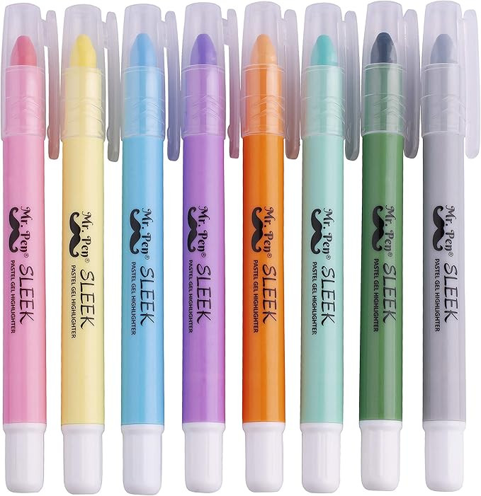 Mr. Pen- Bible Highlighters, Pastel Gel Highlighters, 8 Pack, Assorted Colors, Bible Highlighters... | Amazon (US)