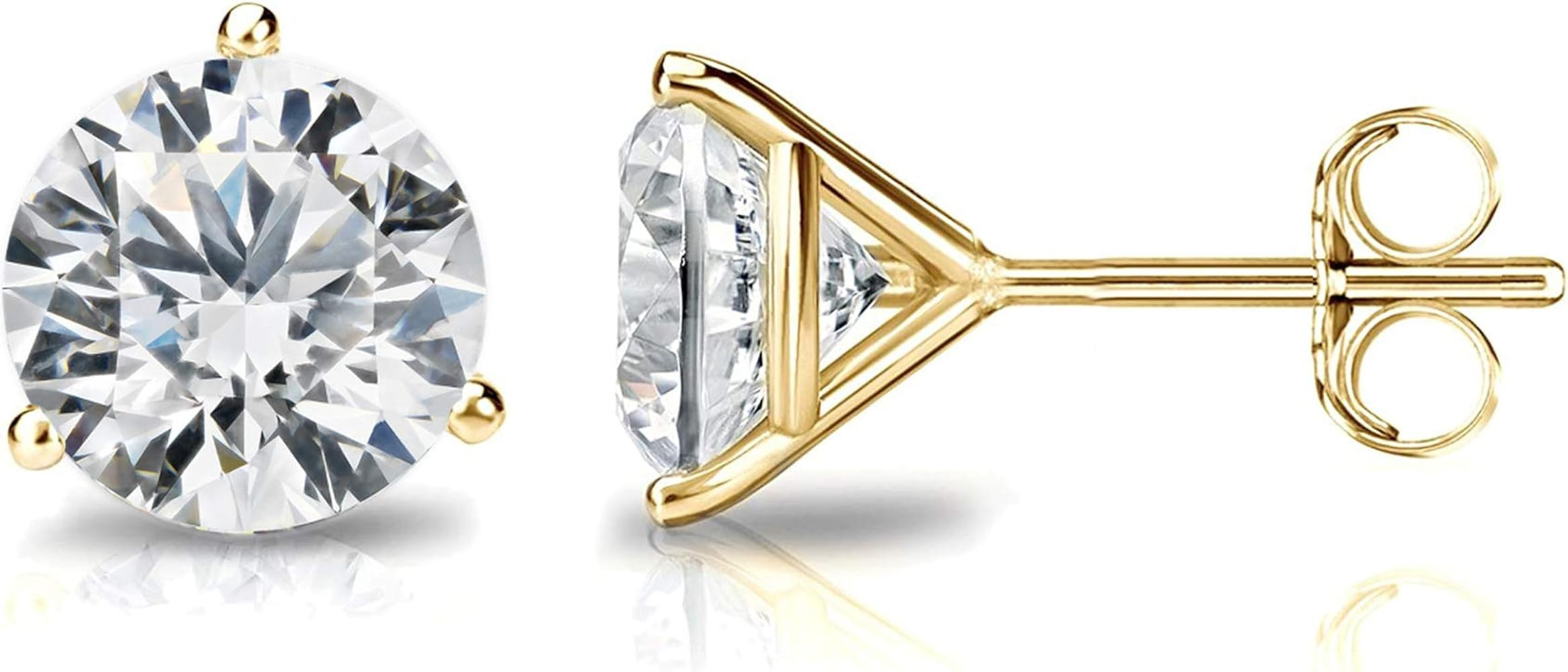 PAVOI 14K Gold Plated Sterling Silver Cubic Zirconia Stud Earrings for Women | Amazon (US)
